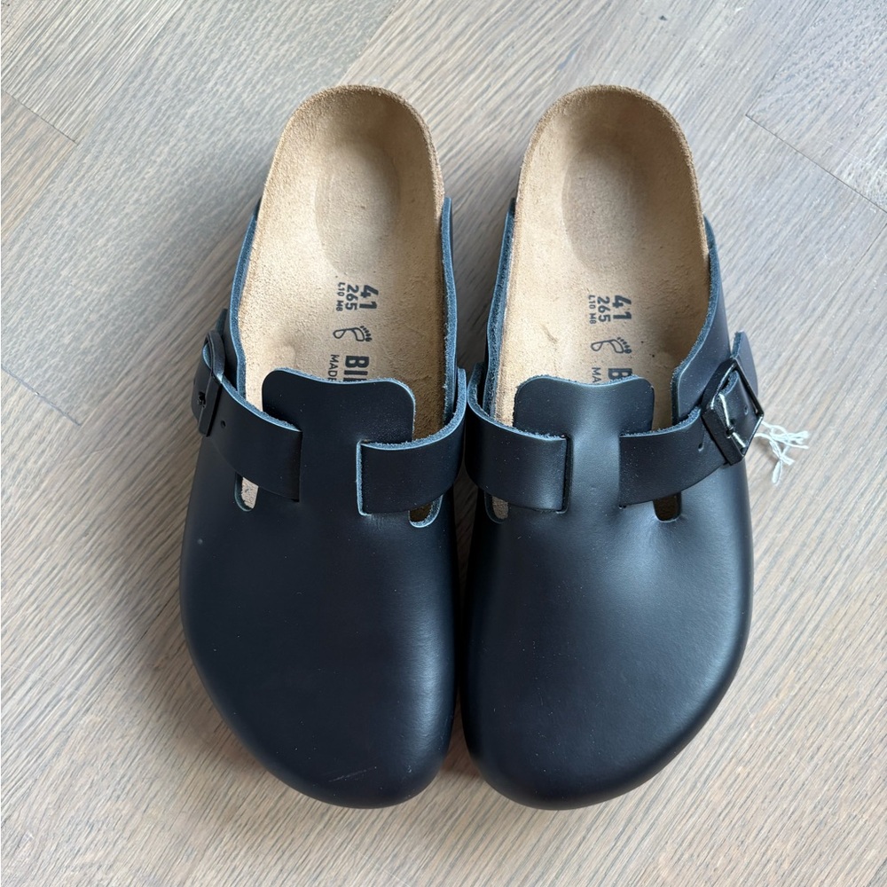 NWIB Birkenstock Boston Grip Black Leather Men’s Size 41 (US 8-8.5)